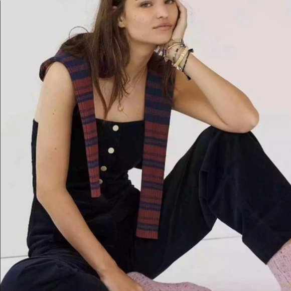 Anthropologie Joanie navy jumpsuit size 6 - Picture 2 of 10